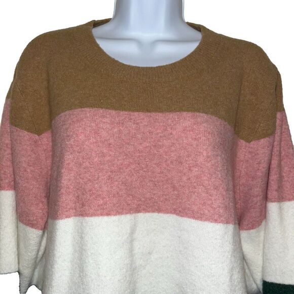 J.Crew 2X Womens Sweater Striped Extra Soft Stretch Lightweight Crew Neck Color - Picture 3 of 15
